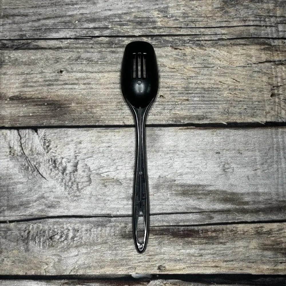 Vintage Ensar Corp Nylon Plastic Slotted Spoon Made USA Black 11